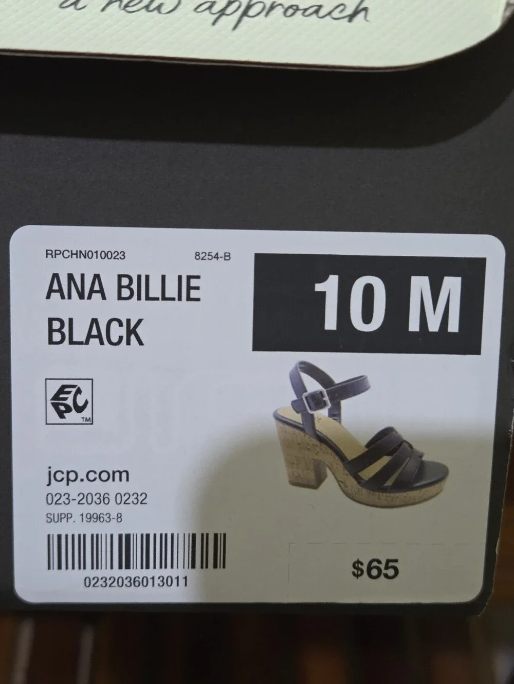 a.n.a Billie Black Strappy Cork Wedge Sandals Size 10 NEW